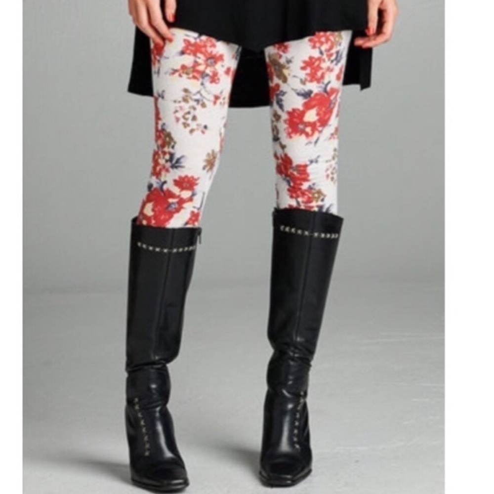Floral Soft Leggings Elastic Waist BB264